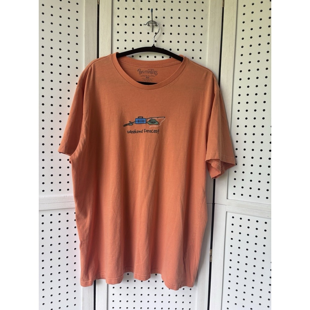 Positivitees Men's 2XL (Fits XL) Short SLV‎ Tee Shirt Weekend Forecast Fishing